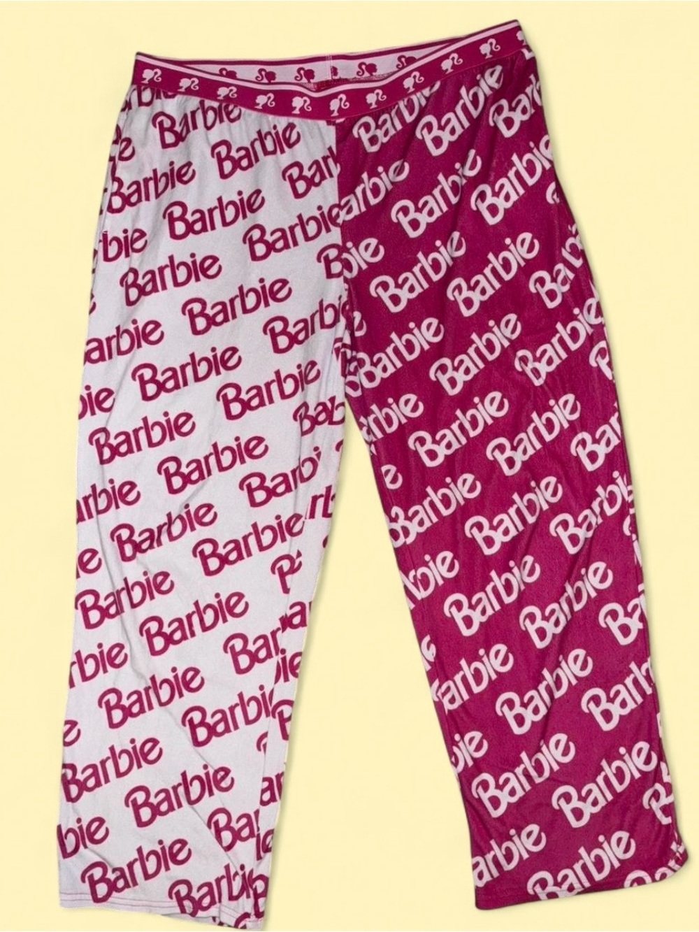 Barbie Pink & White Logo Sleep Lounge Pants - Size XL